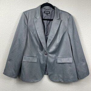 John Meyer Collection Herringbone Blazer Jacket Career Business Gray 16W